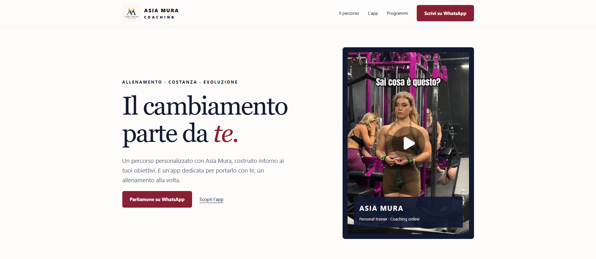 Anteprima del sito Asia Mura Coaching